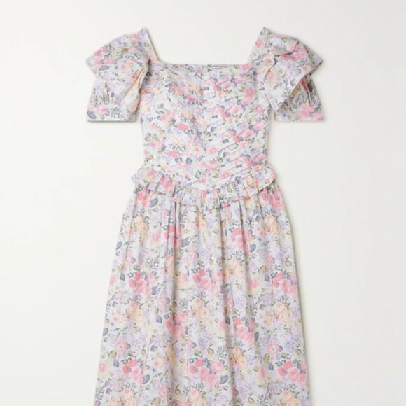 BATSHEVA + Laura Ashley Eden ruffled cotton-poplin midi dress (NWT) - Picture 1 of 3
